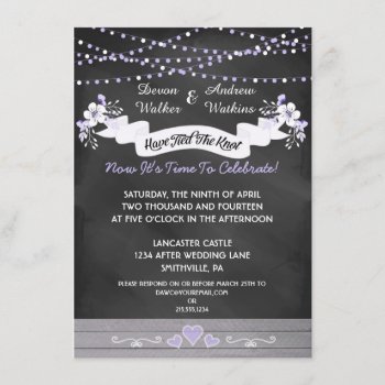 Flowers & Lights Chalkboard Post Wedding Invite by PetitePaperie at Zazzle