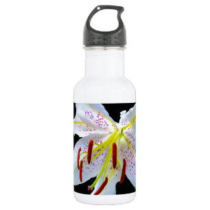 Flowers Lilies Blossoms Wedding Shower Love Peace Stainless Steel Water Bottle