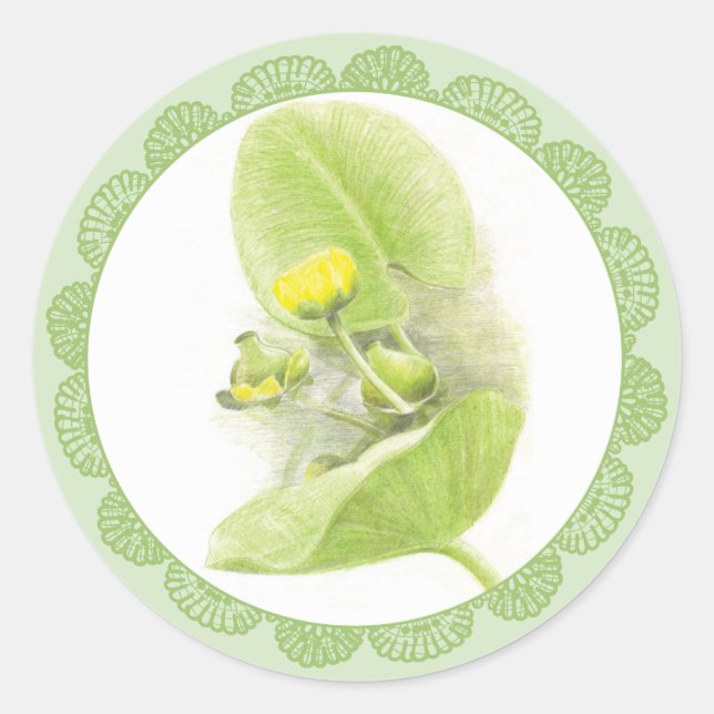 Flowers lilies classic round sticker (Front)