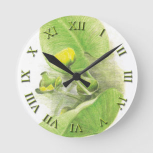 Flowers lilies Pencil Art Acrylic Wall Clock