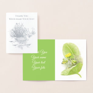 Flowers lilies Pencil drawing Foil Card