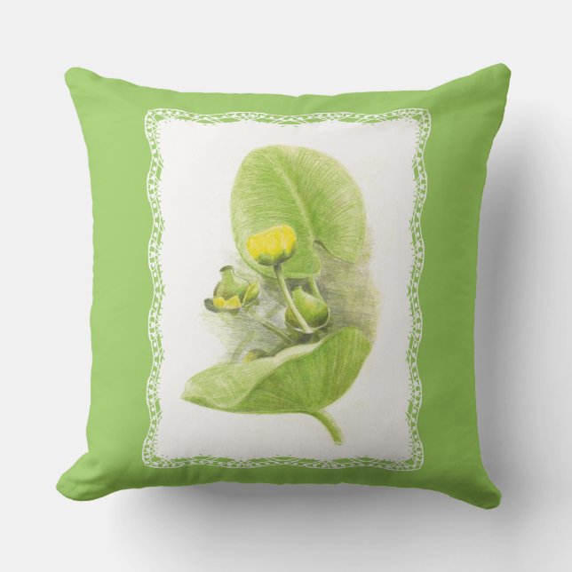 Flowers lilies throw pillow (Front)