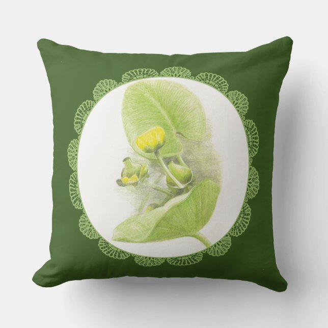 Flowers lilies throw pillow (Front)