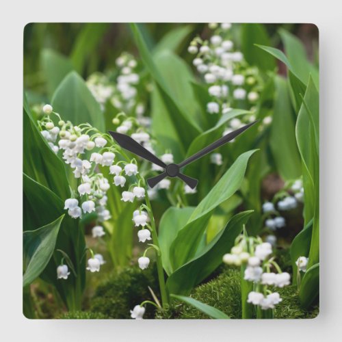 Flowers  Lily of the Valley Sweden Square Wall Clock