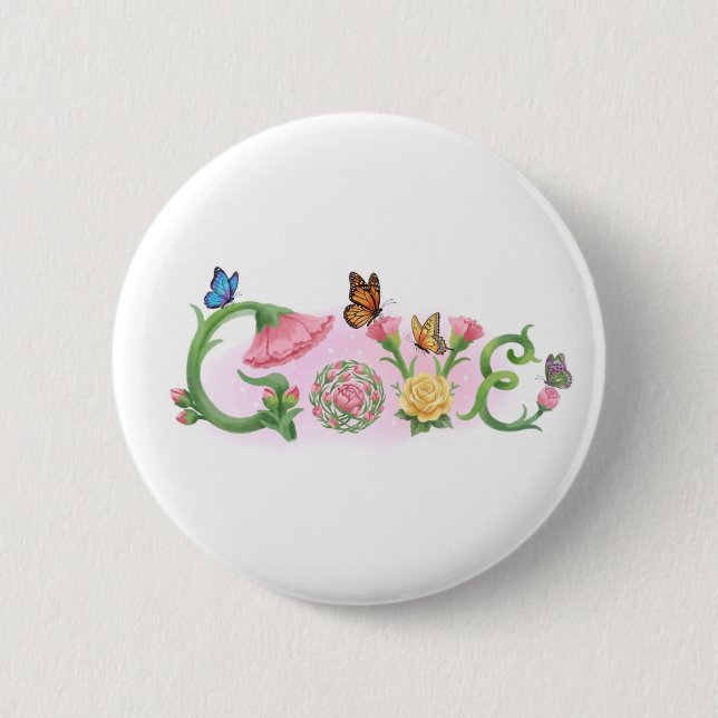 Flowers Love  Button (Front)