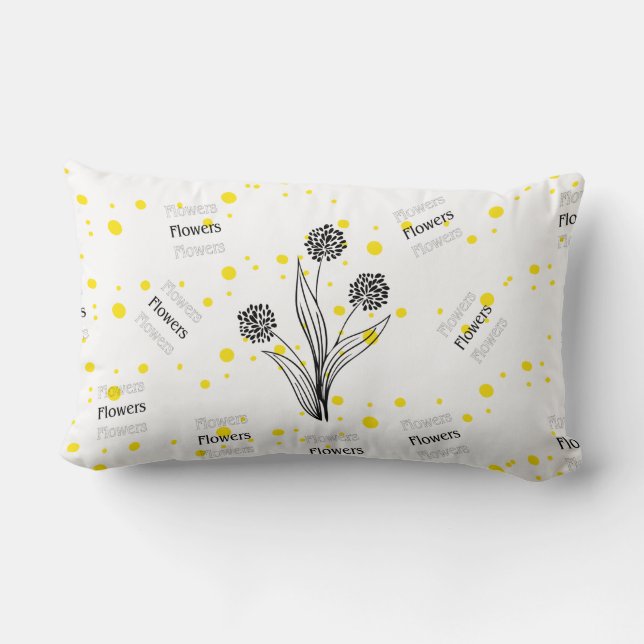 Flowers Lumbar Pillow (Back)