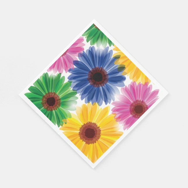 Flowers Luncheon Paper Napkins (Corner)