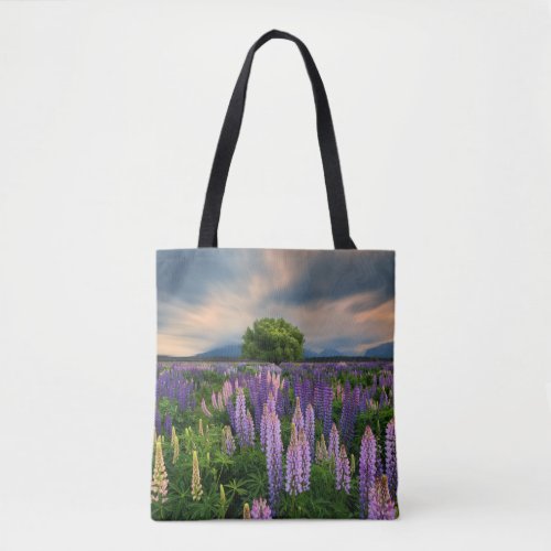 Flowers  Lupine Field in New Zealand Tote Bag