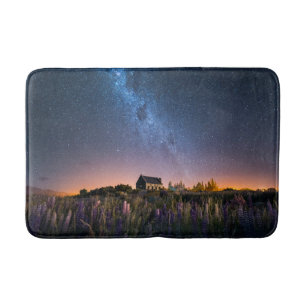 Flowers   Lupines Blooming Lake Tekapo New Zealand Bath Mat