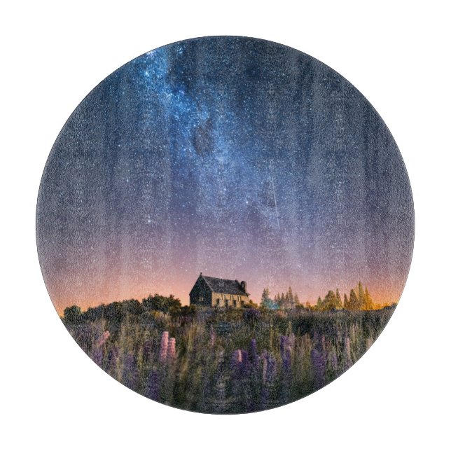 Flowers | Lupines Blooming Lake Tekapo New Zealand Cutting Board (Front)
