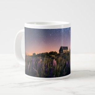 Flowers Lupines Blooming Lake Tekapo New Zealand Giant Coffee Mug