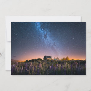 Flowers Lupines Blooming Lake Tekapo New Zealand Thank You Card
