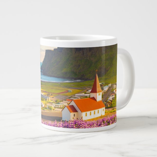 Flowers | Lupines in Bloom Southern Iceland Giant Coffee Mug (Front Right)