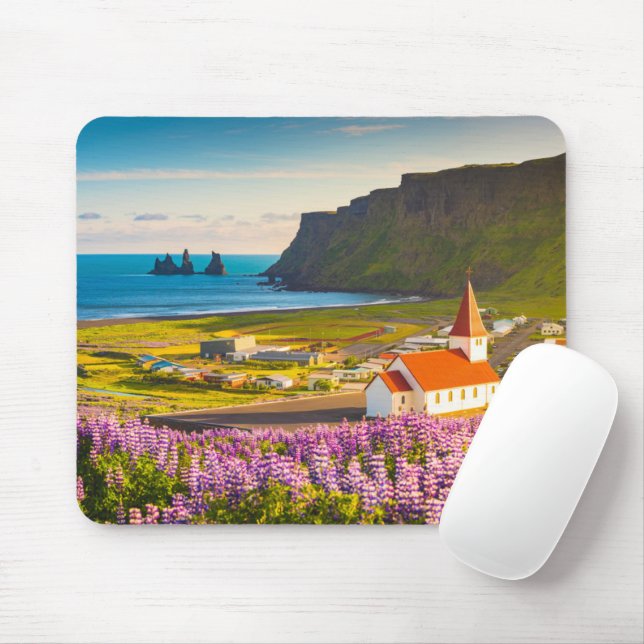 Flowers | Lupines in Bloom Southern Iceland Mouse Pad (With Mouse)