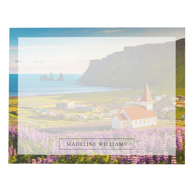 Flowers | Lupines in Bloom Southern Iceland Notepad (Front)