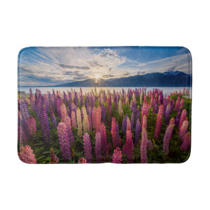 Flowers Lupines New Zealand Bath Mat