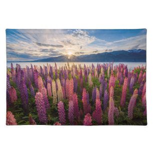 Flowers Lupines New Zealand Cloth Placemat