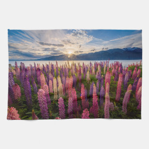 Flowers Lupines New Zealand Kitchen Towel