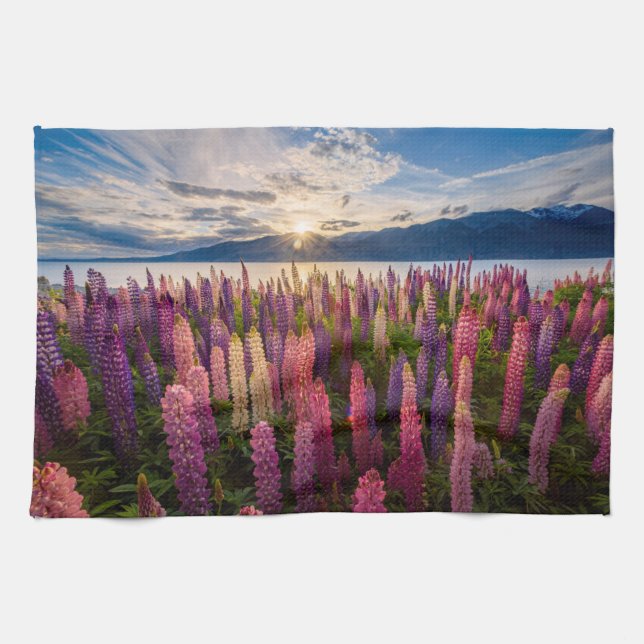 Flowers | Lupines New Zealand Kitchen Towel (Horizontal)