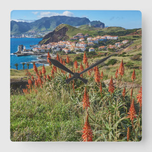 Flowers Madeira Island Portugal Square Wall Clock