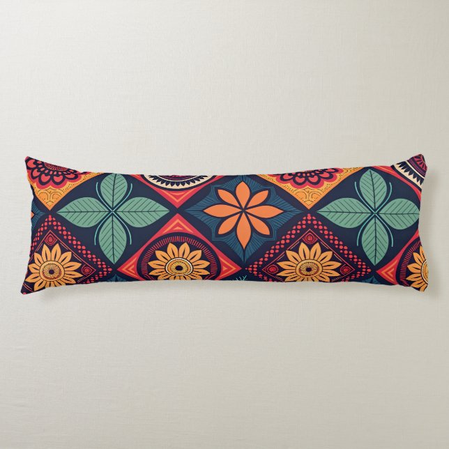 Flowers Magic Pattern Body Pillow (Front)
