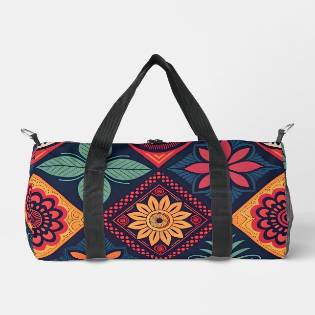 Flowers Magic Pattern Duffle Bag (Front)