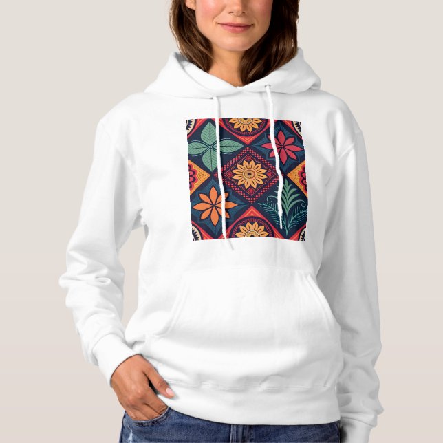 Flowers Magic Pattern Hoodie (Front)