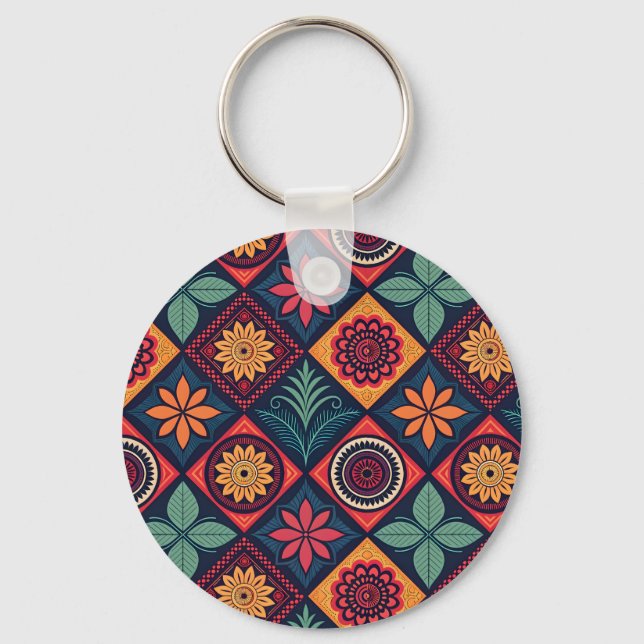 Flowers Magic Pattern Keychain (Front)
