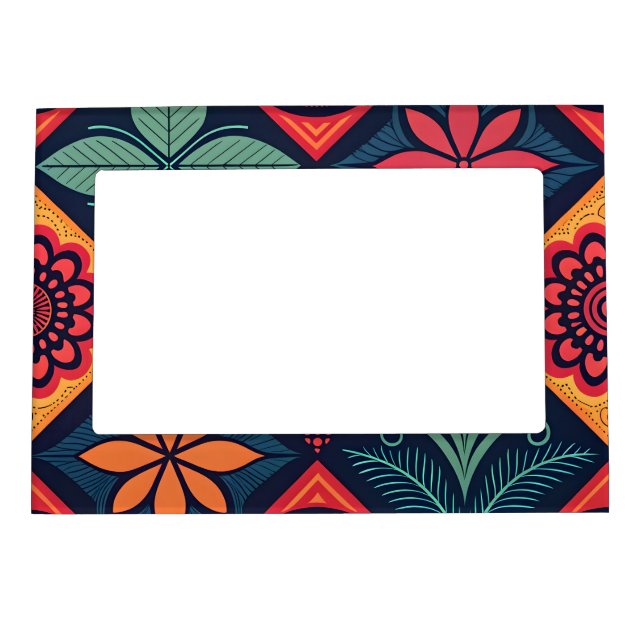 Flowers Magic Pattern Magnetic Frame (Front)