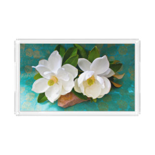 Flowers Magnolia Flower Acrylic Tray