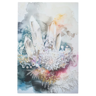 *~*  FLOWERS Mandala Crystals Rainbow Healing SC3 Metal Print