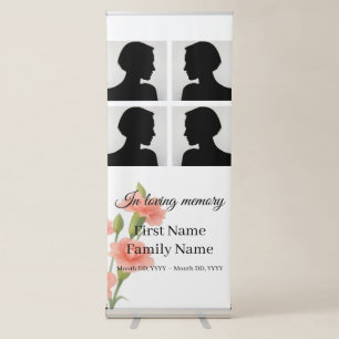 Flowers memorial collage retractable banner
