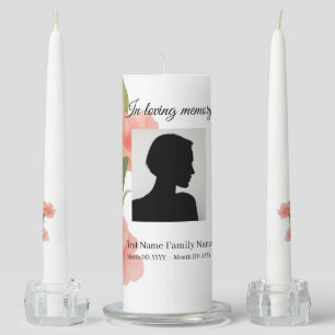 Flowers memorial funeral unity candle set
