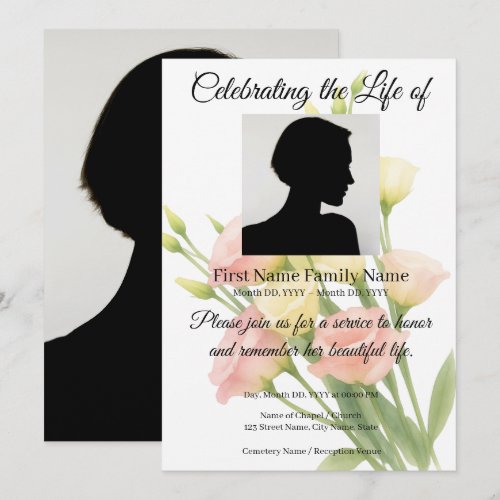 Flowers memorial invitation