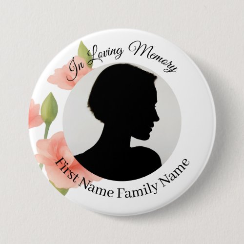 Flowers memorial photo button