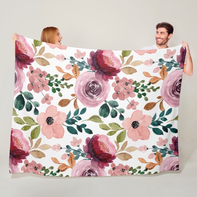 Flowers Modern and Fresh Pattern Fleece Blanket (In Situ)