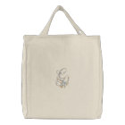 Flowers Monogram Initial G Tote Bag