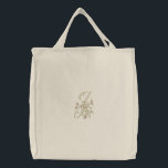 Flowers Monogram J Tote Bag<br><div class="desc">If your name or last name starts with the letter "J" you'll love this pretty cream flower letter J tote bag! It's also perfect for the bride to be and wedding party members!</div>