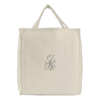 Flowers Monogram J Tote Bag