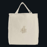 Flowers Monogram M Tote Bag<br><div class="desc">If your name or last name starts with the letter "M" you'll love this pretty cream flower letter M embroidered tote bag! It's also perfect for the bride to be and wedding party members!</div>