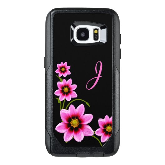 Flowers Monogrammed Otterbox Samsung S7 Edge Case (Back)