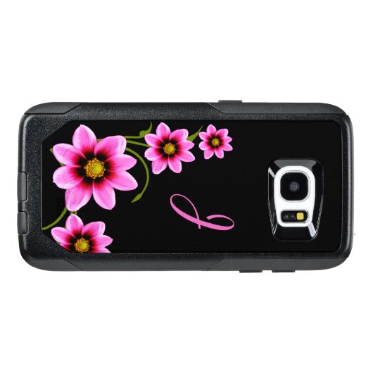 Flowers Monogrammed Otterbox Samsung S7 Edge Case (Back Horizontal)