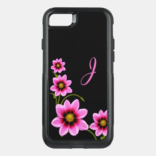 Flowers Monogrammed Otterbox Samsung S7 Edge Case (Back)