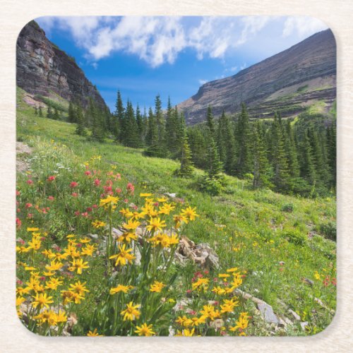 Flowers  Montana Flower Path Square Paper Coaster