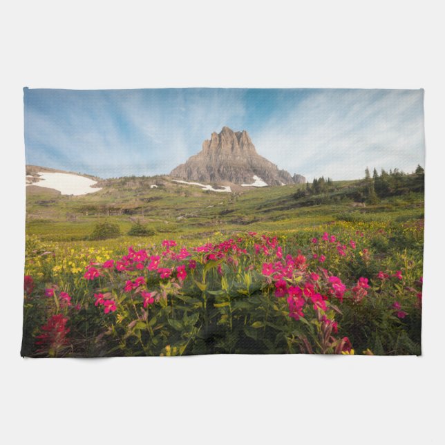 Flowers | Montana's Glacier National Park Kitchen Towel (Horizontal)