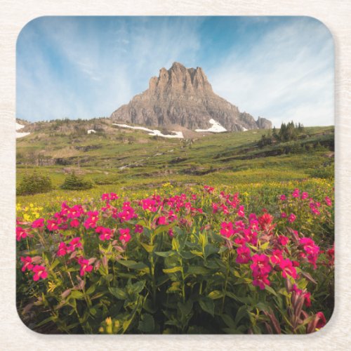 Flowers  Montanas Glacier National Park Square Paper Coaster