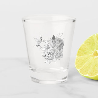 Flowers & Moon  Shot Glass