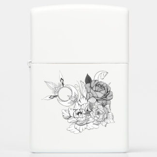 Flowers & Moon  Zippo Lighter