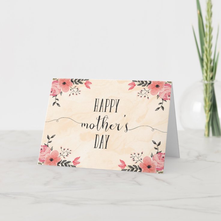 Flowers Mother's Day Card Watercolor | Zazzle