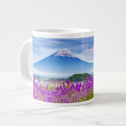 Flowers  Mount Fugi Japan Giant Coffee Mug